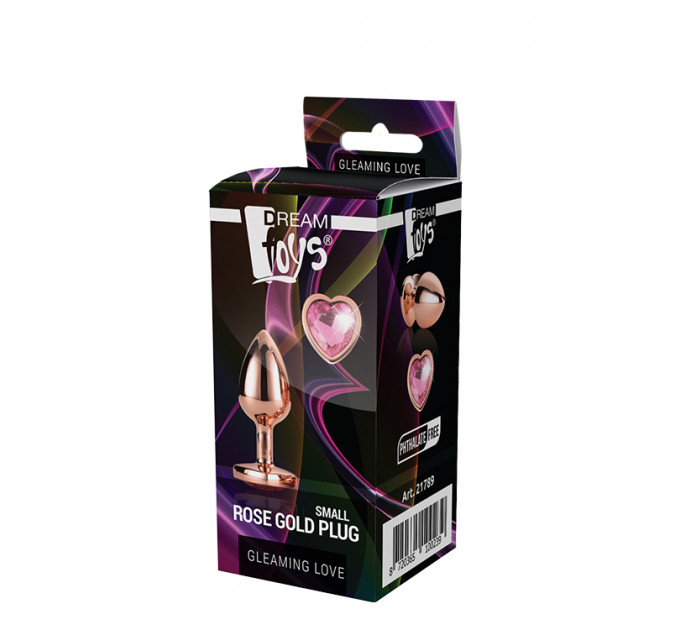 DT21789 Анальная пробка с сердцем GLEAMING LOVE ROSE GOLD PLUG SMALL
