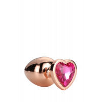 Dt21789 анальна пробка з серцем GLEAMING LOVE ROSE GOLD PLUG SMALL