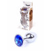 Анальна пробка з каменем Plug-Jewellery Silver PLUG-Dark Blue розмір S