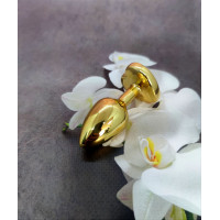 Анальна пробка з каменем у формі серця Black Jewellery