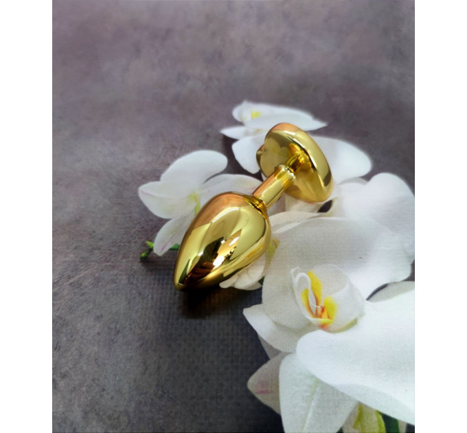 Анальна пробка з каменем у формі серця Black Jewellery