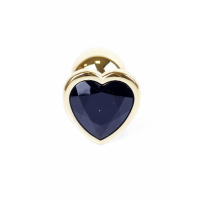 Анальна пробка з каменем у формі серця Black Jewellery
