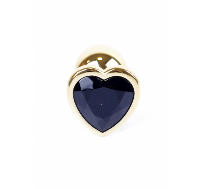 Анальна пробка з каменем у формі серця Black Jewellery