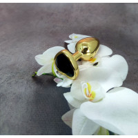 Анальна пробка з каменем у формі серця Black Jewellery
