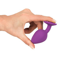 Анальна силіконова пробка з каменем You2Toys Colorful Joy Jewel, фіолетова, Medium