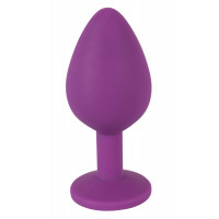 Анальна силіконова пробка з каменем You2Toys Colorful Joy Jewel, фіолетова, Medium