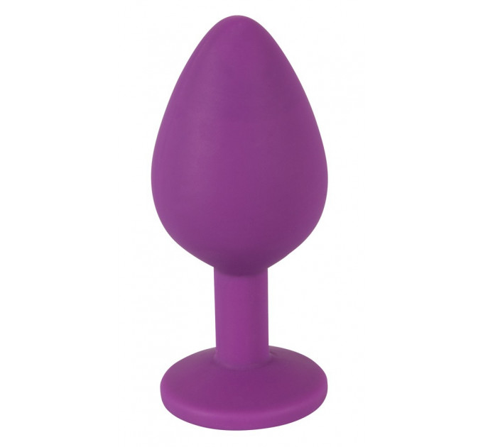 Анальная силиконовая пробка с камнем You2Toys Colorful Joy Jewel, фиолетовая, Medium