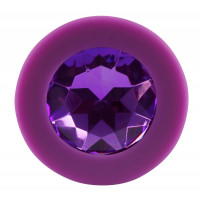 Анальна силіконова пробка з каменем You2Toys Colorful Joy Jewel, фіолетова, Medium