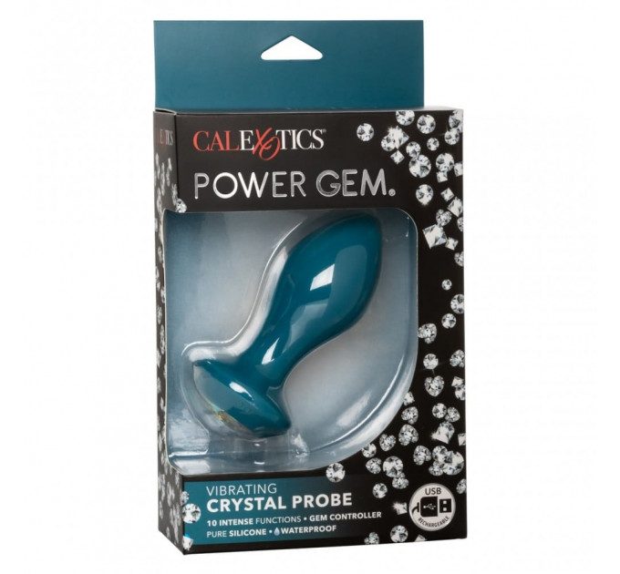 Анальна пробка із вібрацією Vibrating Crystal Probe Блакитна California Exotic