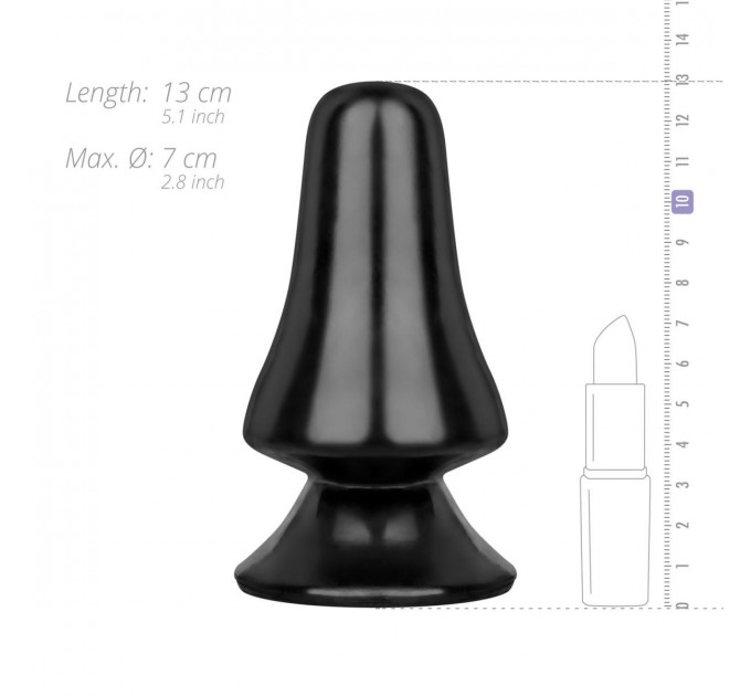 Анальний плаг для фістингу All Black AB39 13 см х 7 см, чорний