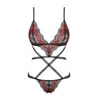 Боді Obsessive Megies teddy black S/M