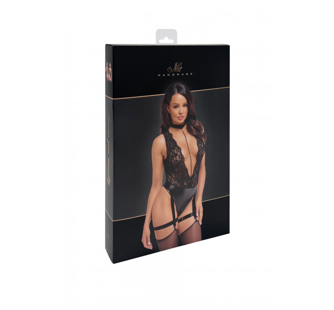 Боди с глубоким декольте Libido F297 от Noir Handmade, черное, размер S