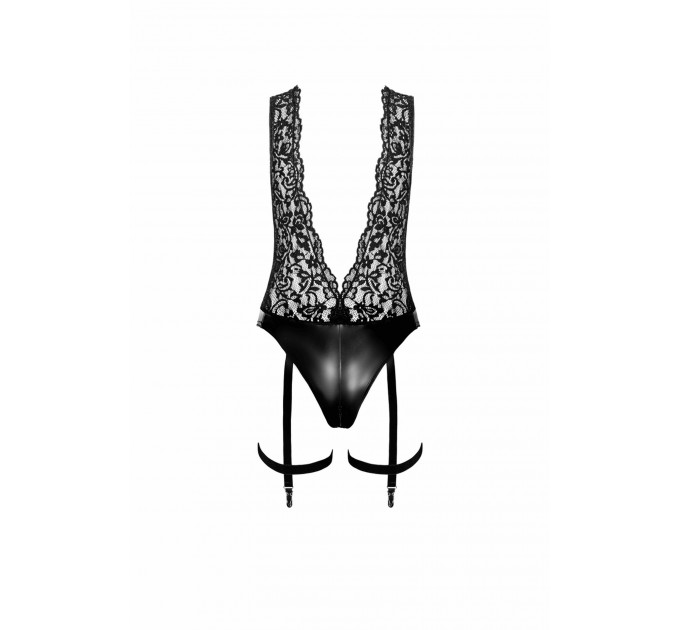Боди с глубоким декольте Libido F297 от Noir Handmade, черное, размер S