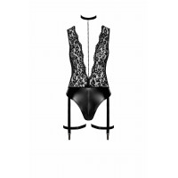 Боді з глибоким декольте Noir Handmade Libido F297 чорне, розмір S