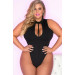 Боди TAKING RISKS CHOKER BODYSUIT BLACK, 1X2