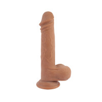 Фаллоимитатор реалистичный с мошонкой на присоске Chisa T-skin ReaL Wild Penetrator, бежевый