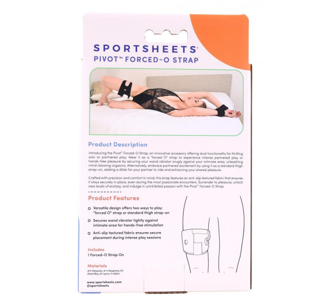 Фіксатор на ногу для іграшок Sportsheets Pivot Forced O Strap чорний