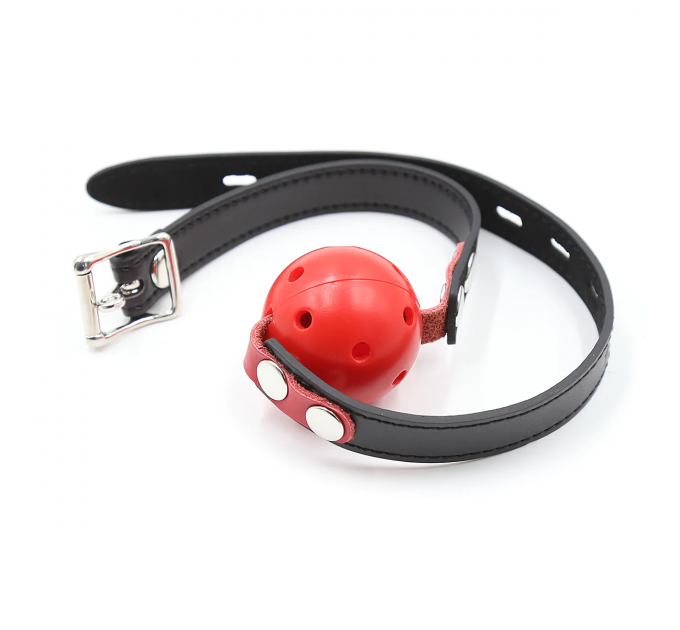 Кляп DS Fetish Locking ball gags M plastic black/red