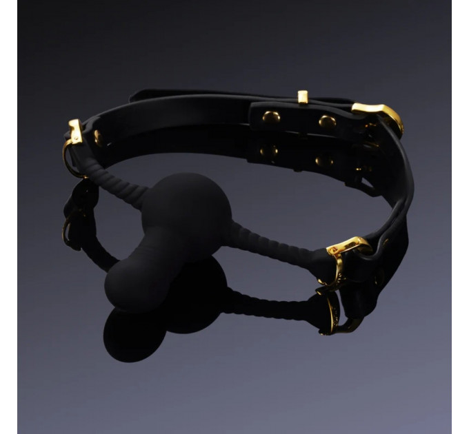 Кляп с фиксатором в форме дилдо UPKO Desire for Mouth Bondage Collection-Dildo, черный