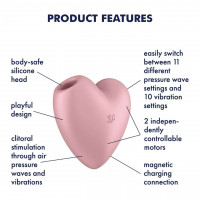 Кліторальний вакуумний вібратор Серце Satisfyer Cutie Heart, рожевий