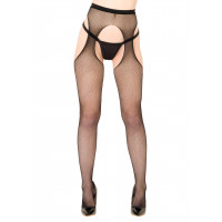 Колготки сетка с имитацией чулок One Size Daring Intimates, черные