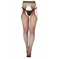 Колготки сетка с имитацией чулок One Size Daring Intimates, черные