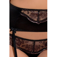 Комплект с открытым бюстом BRIDA SET WITH OPEN BRA black S/M - Passion