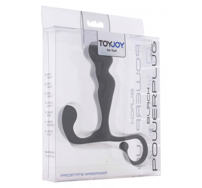 Масажер простати Toy Joy з фігурною ручкою, чорний