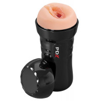 Мастурбатор Вагина в черной колбе Pipedream PDX Extreme Wet Pussies самосмазывающийся
