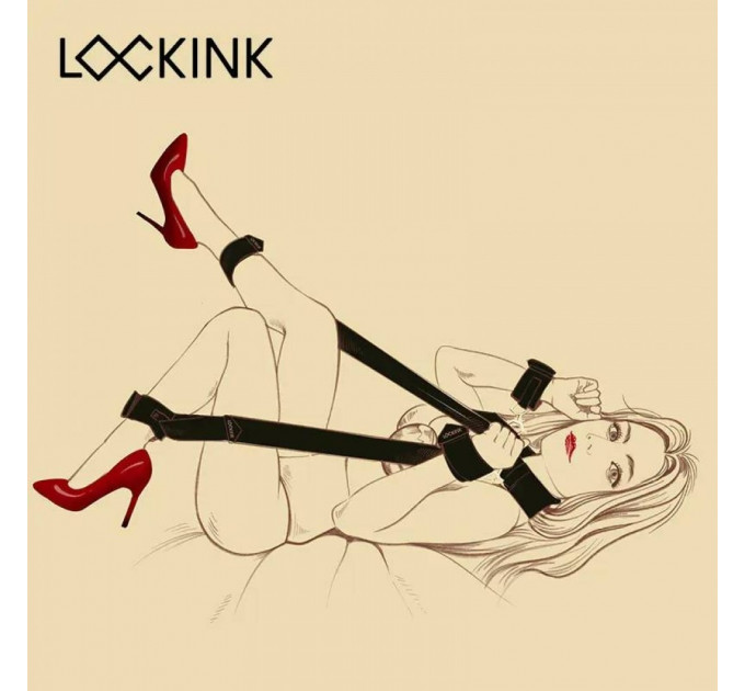 Бандажный набор фиксаторов для тела со съемными наручниками Lockink черный