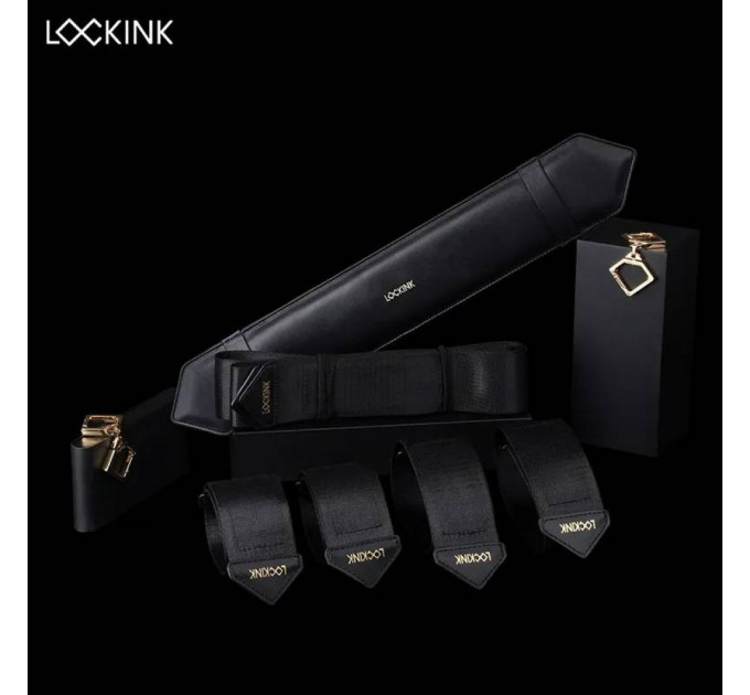Бандажный набор фиксаторов для тела со съемными наручниками Lockink черный