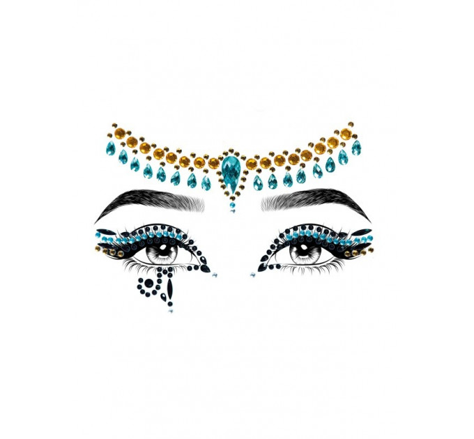 Наклейка з коштовностями Leg Avenue Клеопатри Cleopatra face jewels sticker