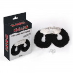 Наручники металлические Chisa Hi-Basic Fur-lined Handcuffs с черным мехом