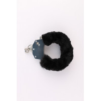Наручники металлические Chisa Hi-Basic Fur-lined Handcuffs с черным мехом