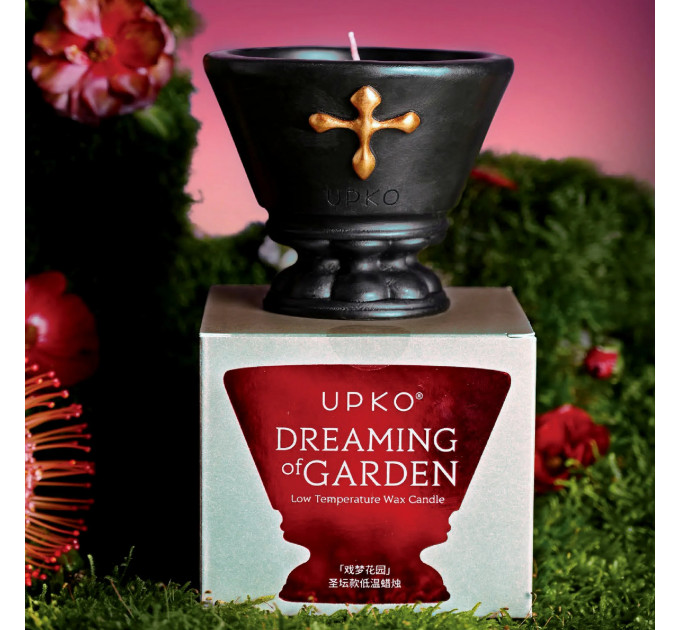 Низкотемпературная восковая свеча UPKO DREAMING of GARDEN, черная