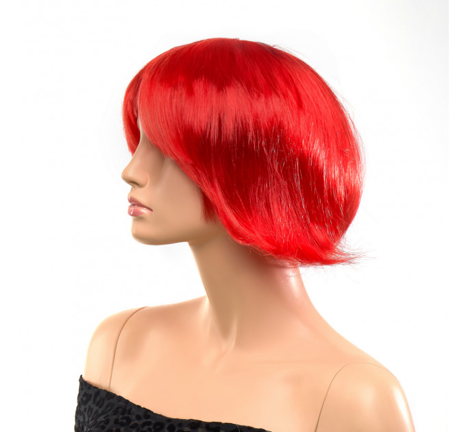Парик каре с челкой Fetish Hair, красный, 25 см