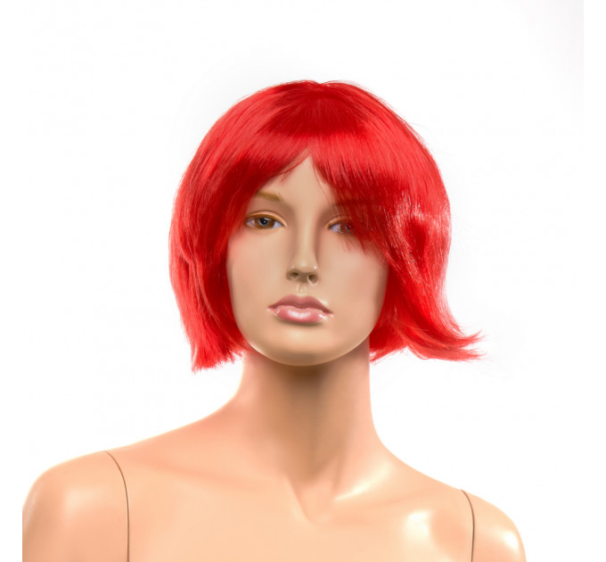 Парик каре с челкой Fetish Hair, красный, 25 см