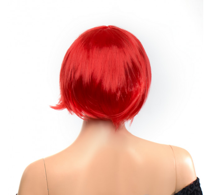 Парик каре с челкой Fetish Hair, красный, 25 см