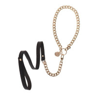 Поводок цепь с петлей из искусственной кожи Statement Leash золотистый, 75 см