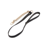 Поводок цепь с петлей из искусственной кожи Statement Leash золотистый, 75 см