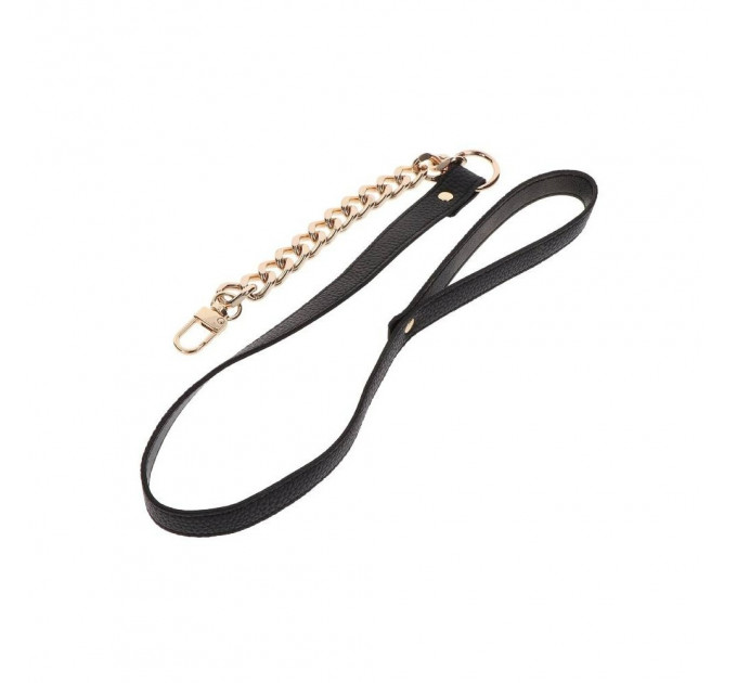 Поводок цепь с петлей из искусственной кожи Statement Leash золотистый, 75 см