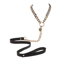 Поводок цепь с петлей из искусственной кожи Statement Leash золотистый, 75 см