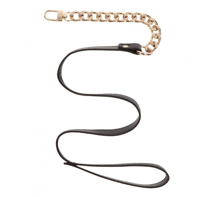 Поводок цепь с петлей из искусственной кожи Statement Leash золотистый, 75 см