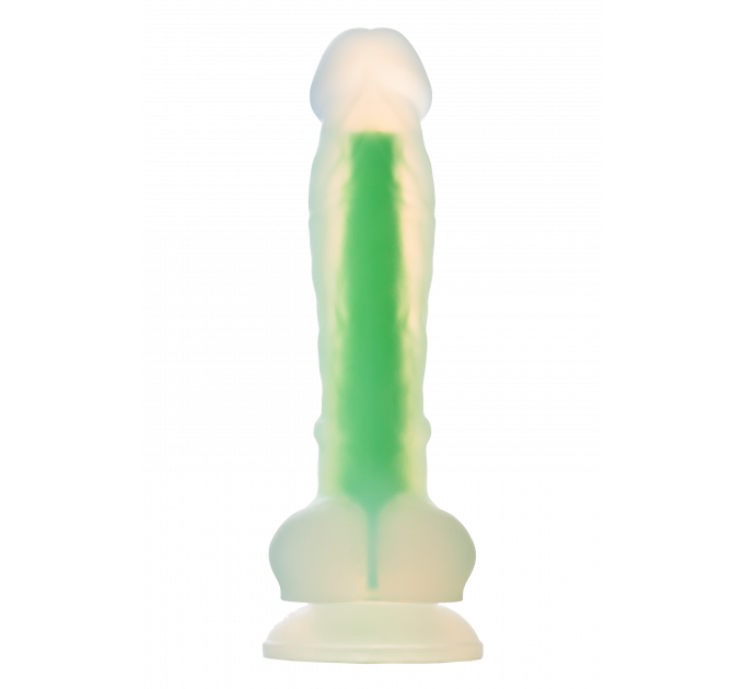 Светящийся фаллоимитатор Dream Toys RADIANT SOFT SILICONE GLOW IN THE DARK DILDO SMALL GREEN