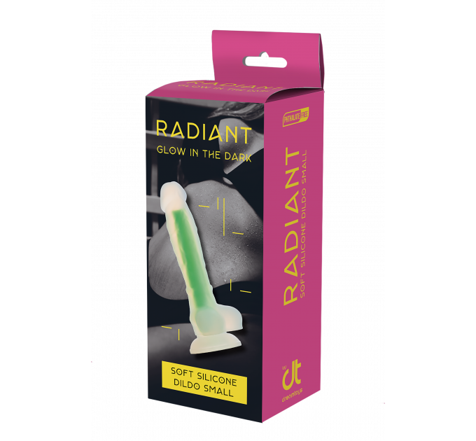 Светящийся фаллоимитатор Dream Toys RADIANT SOFT SILICONE GLOW IN THE DARK DILDO SMALL GREEN