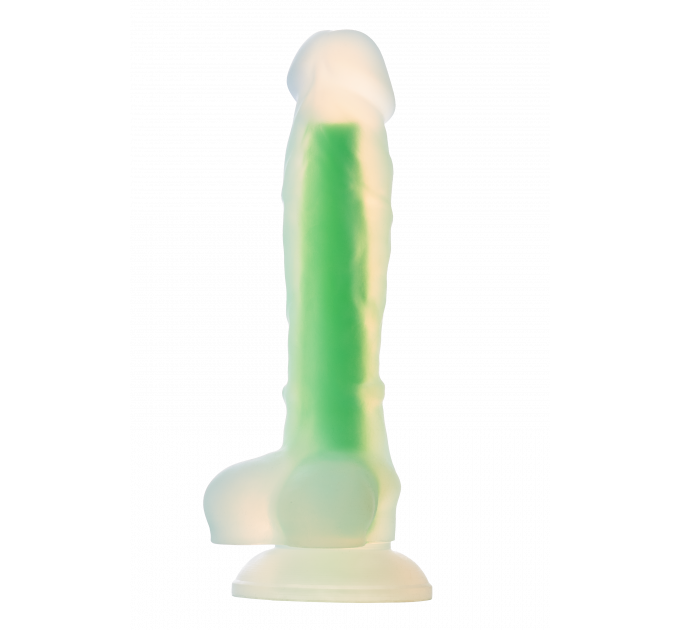 Светящийся фаллоимитатор Dream Toys RADIANT SOFT SILICONE GLOW IN THE DARK DILDO SMALL GREEN