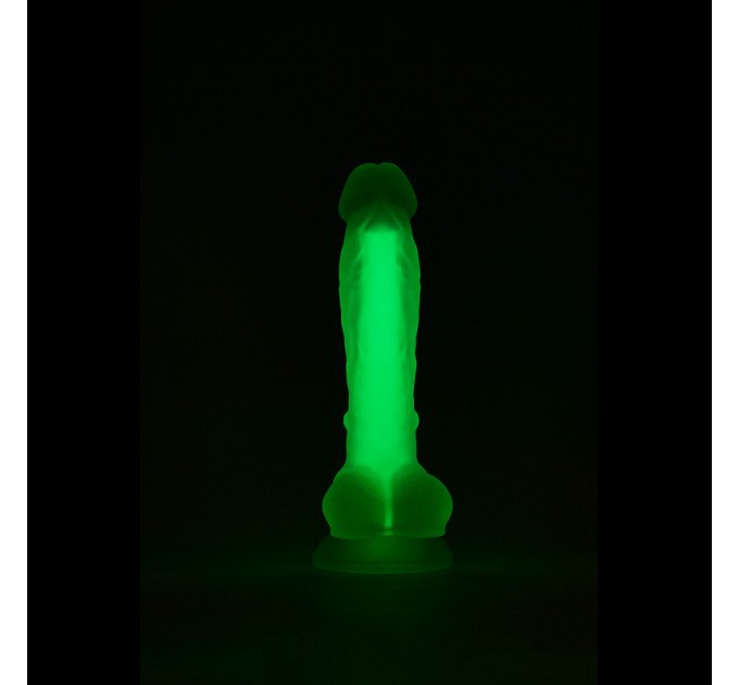 Светящийся фаллоимитатор Dream Toys RADIANT SOFT SILICONE GLOW IN THE DARK DILDO SMALL GREEN