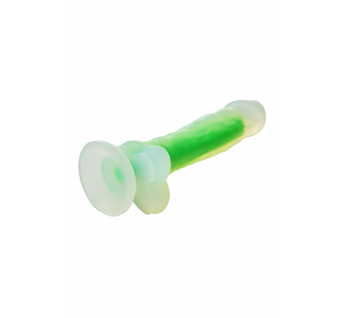Светящийся фаллоимитатор Dream Toys RADIANT SOFT SILICONE GLOW IN THE DARK DILDO SMALL GREEN