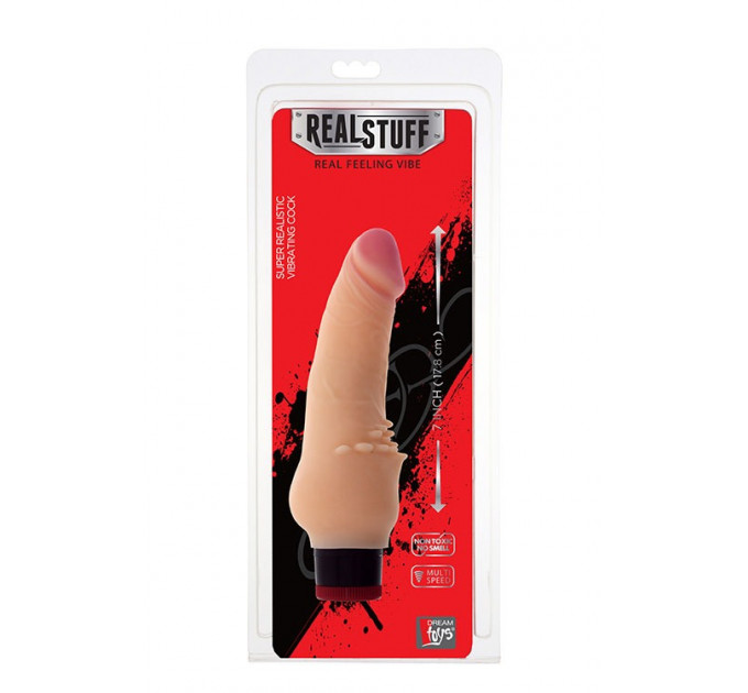 Вибромассажер реалистик Dream toys RealStuff 17,8 см, телесный