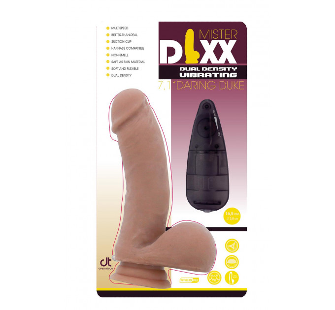 Вибратор на присоске с пультом управления Dream Toys Mr Dixx Daring Duke 7.1 Inch Dual Density
